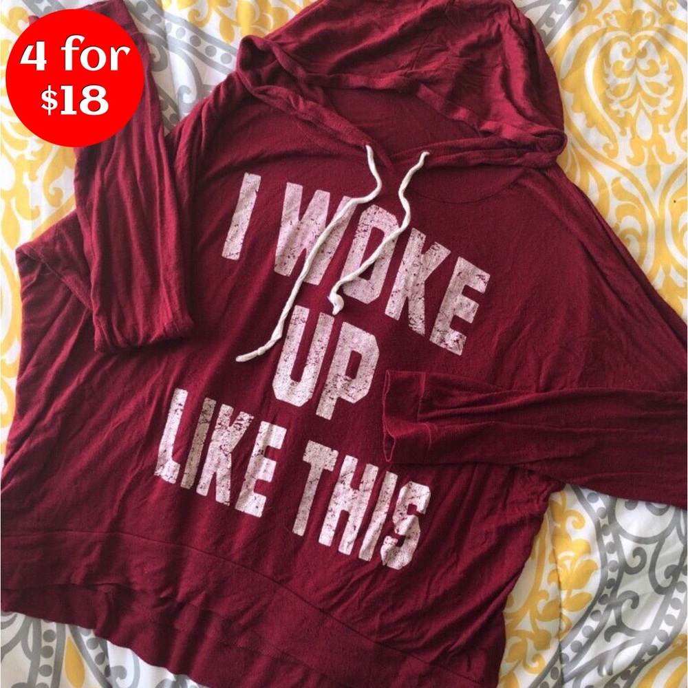 French Pastry Burgundy Hooded Top